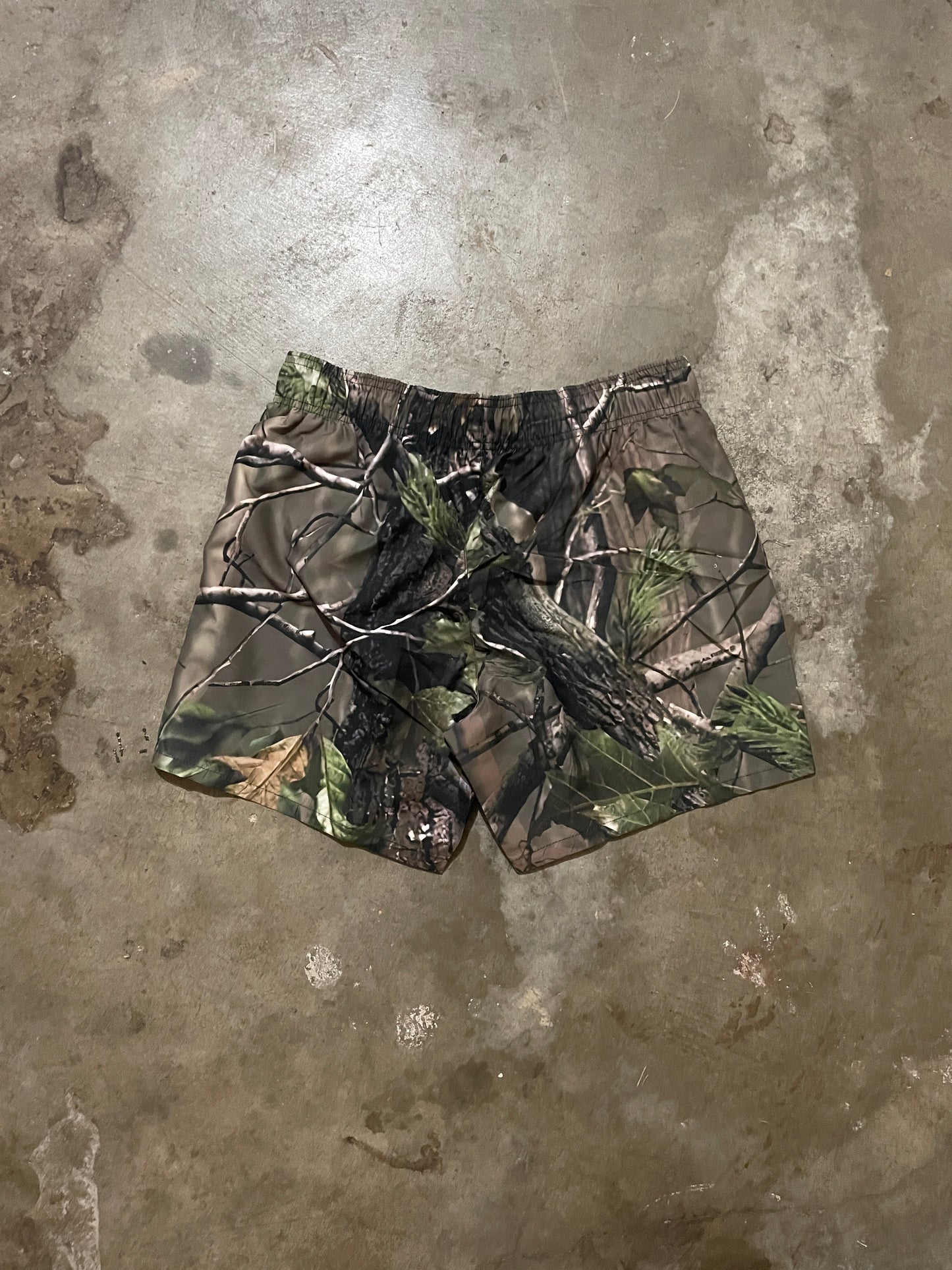 Vintage-Style Camo Swim Trunks